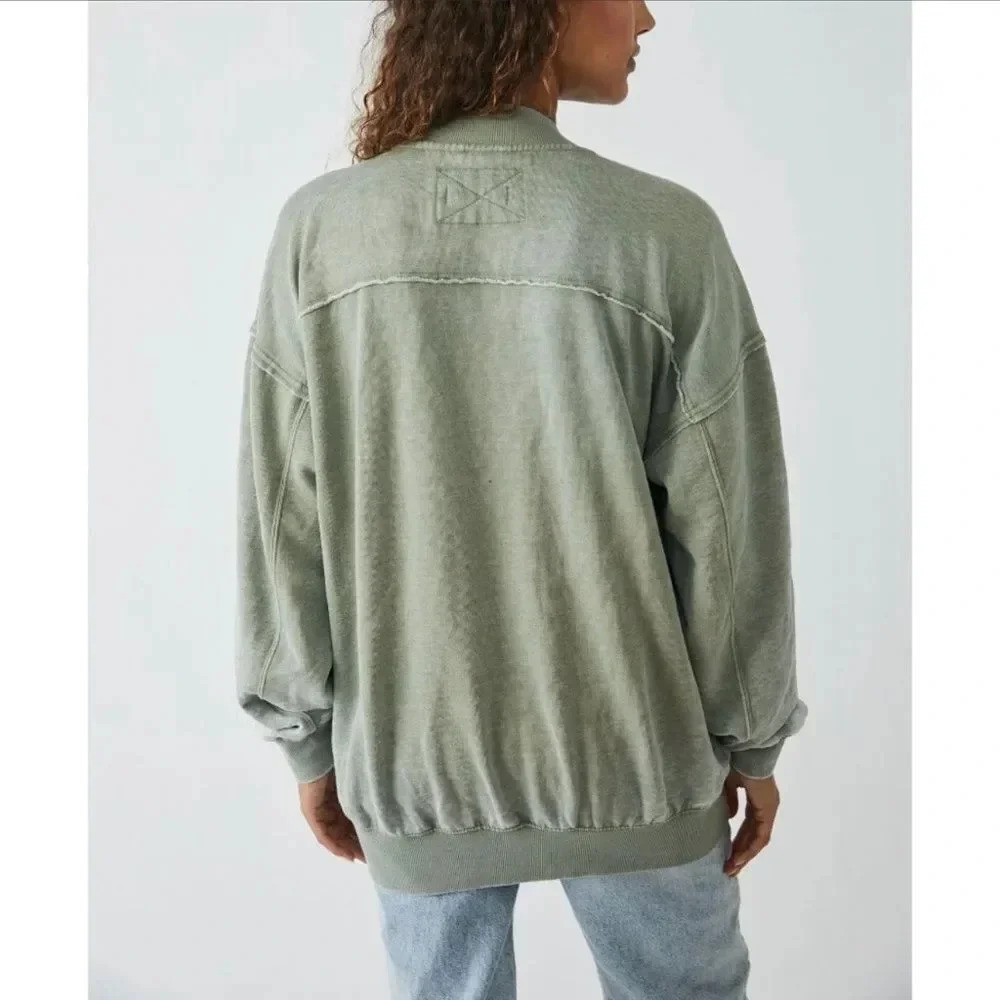 Free People Robby Bomber / Washed Army M - Picture 5 of 16